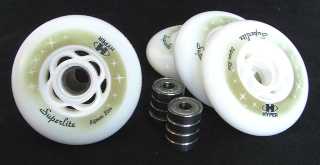 4er-8er-HYPER-SUPERLITE-Rollen-84-mm-82a-Kugellager-ABEC-7-Skates-Inliner