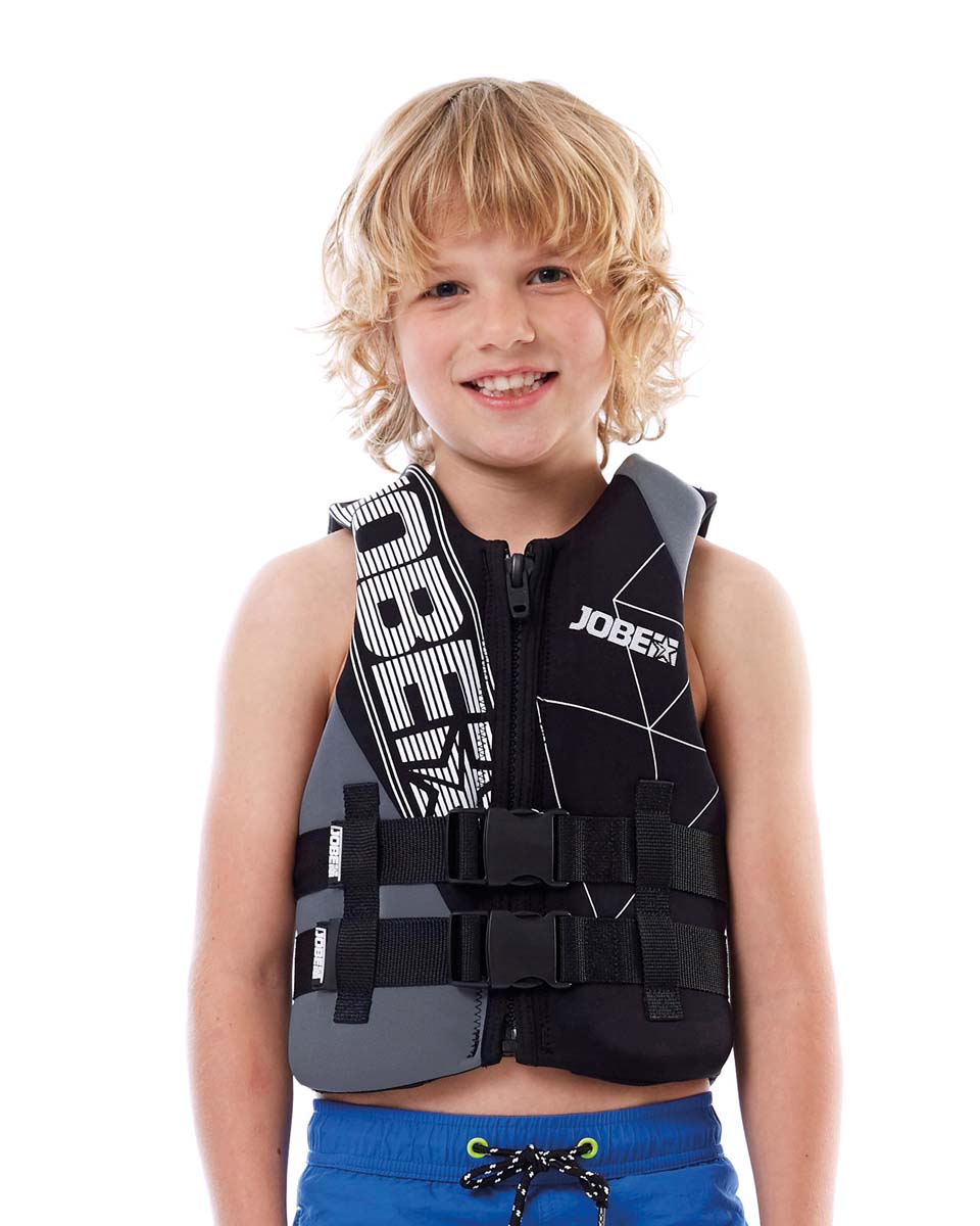 Jobe Neopren Weste Kinder grau Schwimmweste Wakeboard